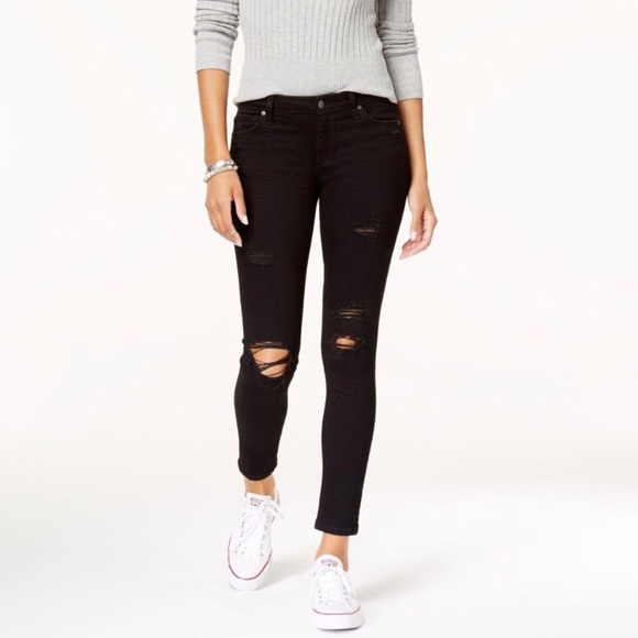 Joes Jeans Black Ripped Skinny Ankle 